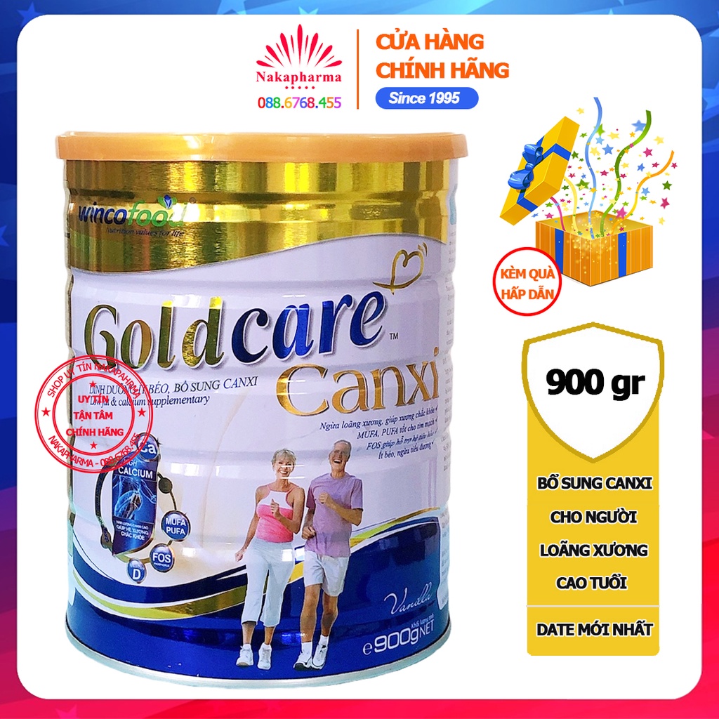 [KÈM QUÀ] Sữa bột Wincofood Goldcare Canxi 900g - Ít béo, bổ sung Canxi cho người lớn tuổi loãng xương, suy nhược