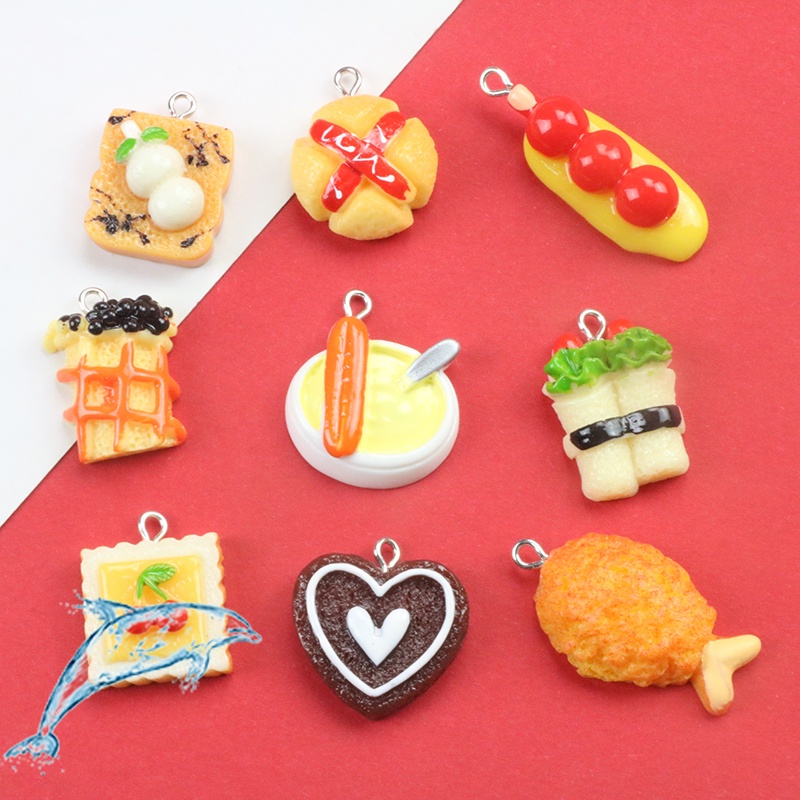 Vật Liệu Làm Trang Sức Thủ Công Bằng Nhựa resin Thủ Công Hình Bánh Mì / Kẹo / Bánh Mì / Khuyên Tai / Móc Khóa / Túi Xách Sáng Tạo