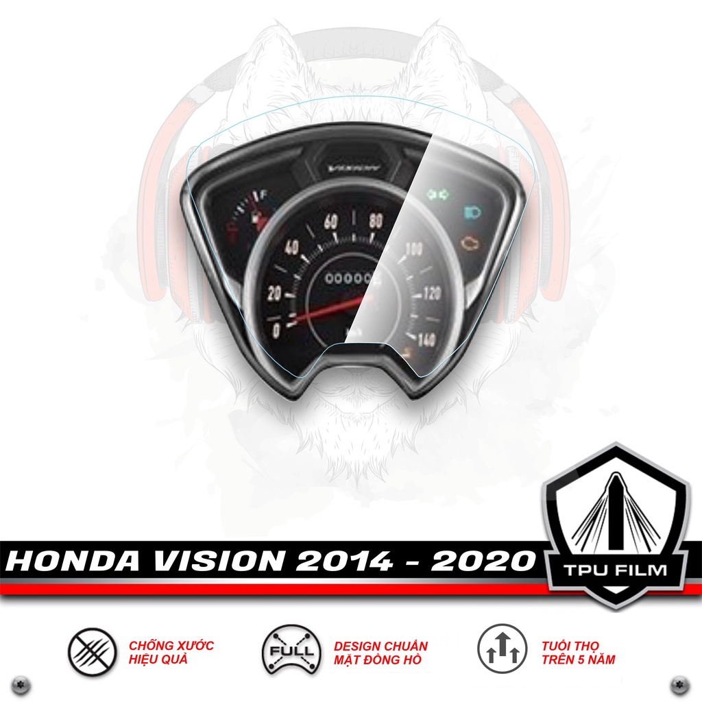 Miếng dán PPF TPU bảo vệ mặt đồng hồ xe VISION 2014 đến 2020 - HONSA VISION