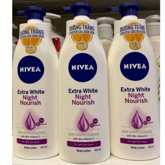 Sữa Dưỡng Thể Trắng Da Nivea Extra White Ban Đêm 400ml