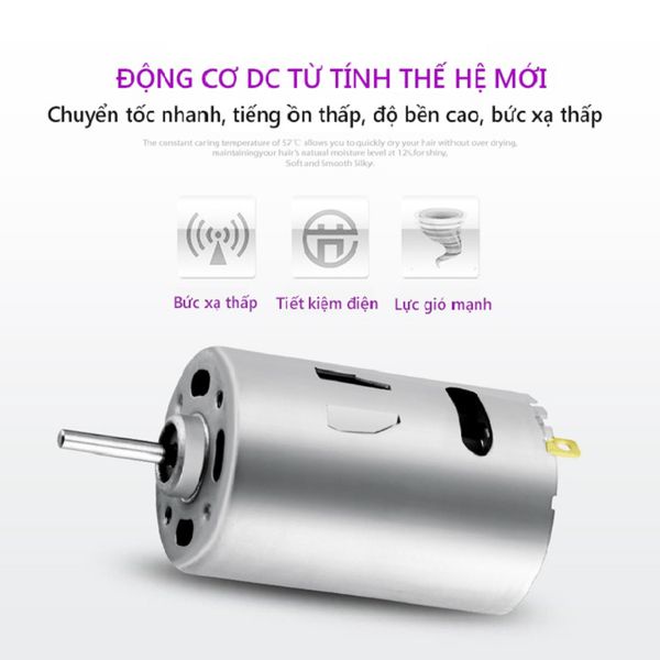 [XẢ HÀNG CUỐI NĂM] Máy sấy tóc Deliya 2 chế độ gió 3 chế độ nhiệt công suất 2200w, tặng kèm bộ 5 phụ kiện