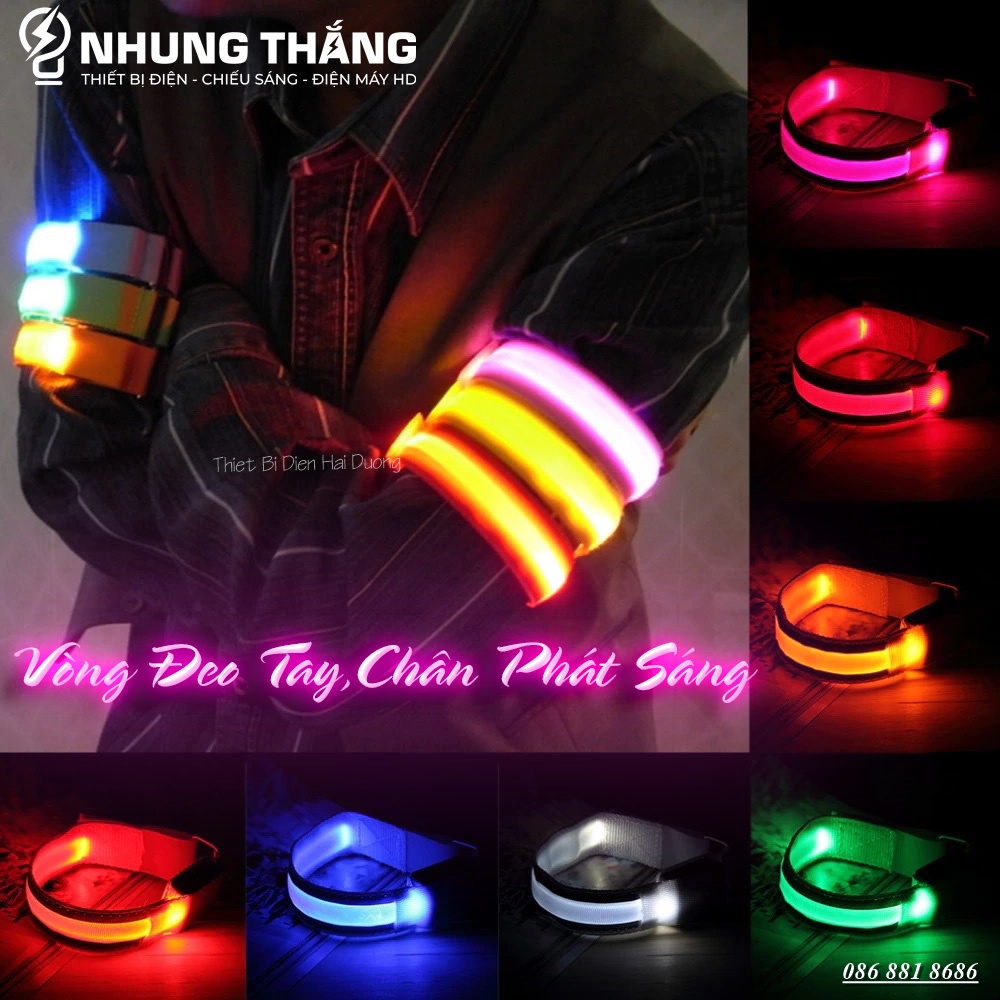 Vòng Đeo Tay Chân Có Đèn LED Phát Sáng - An Toàn Khi Chạy , Đạp Xe, Vui Nhộn Khi Đi Dã Ngoại