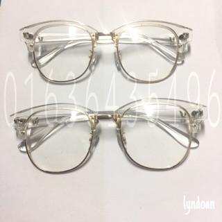 Kính V gọng trong suốt viền kim loại