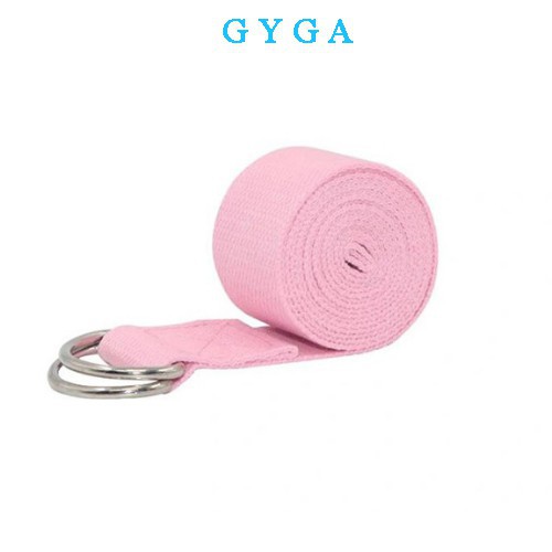 Dây đai tập yoga cotton dài 1,8m nhiều màu sắc có khoá kim loại điều chỉnh hỗ trợ an toàn không trơn trượt G-Sports