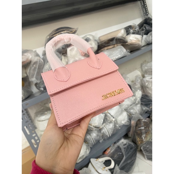 Túi đeo chéo Jacquemus mini size 15 nhỏ nhắn đáng yêu dành cho nữ, bản 2 dây có dây da và dây cải dệt như hình