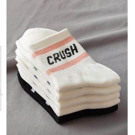 TẤT CAO CỔ NỮ, VỚ CAO CỔ NAM TẤT VỚ THỂ THAO HÀN QUỐC CRUSH UNISEX COTTON MỀM MỊN