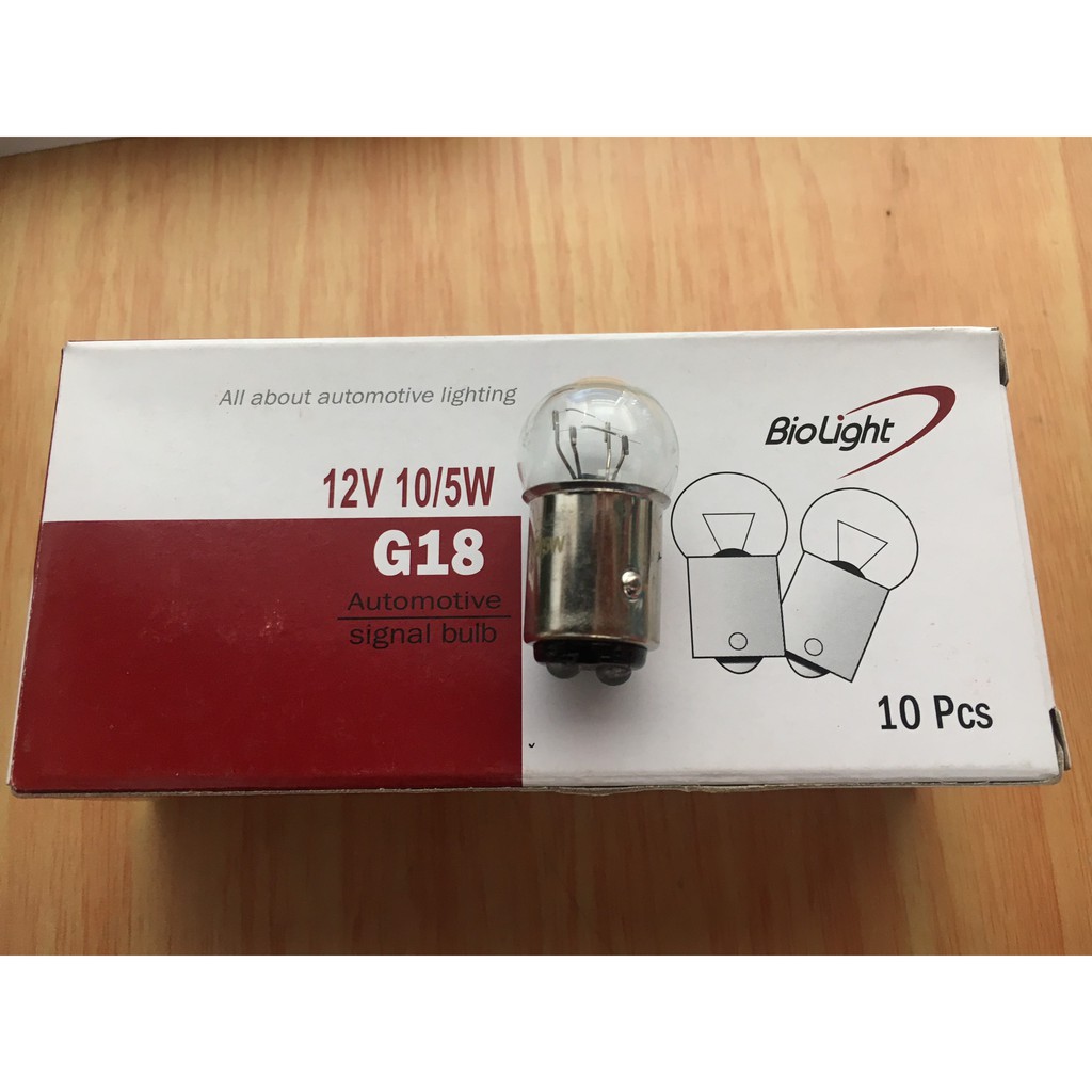 Bóng đèn xe hơi Hàn Quốc Biolight G18 12V 10/5W 2 râu