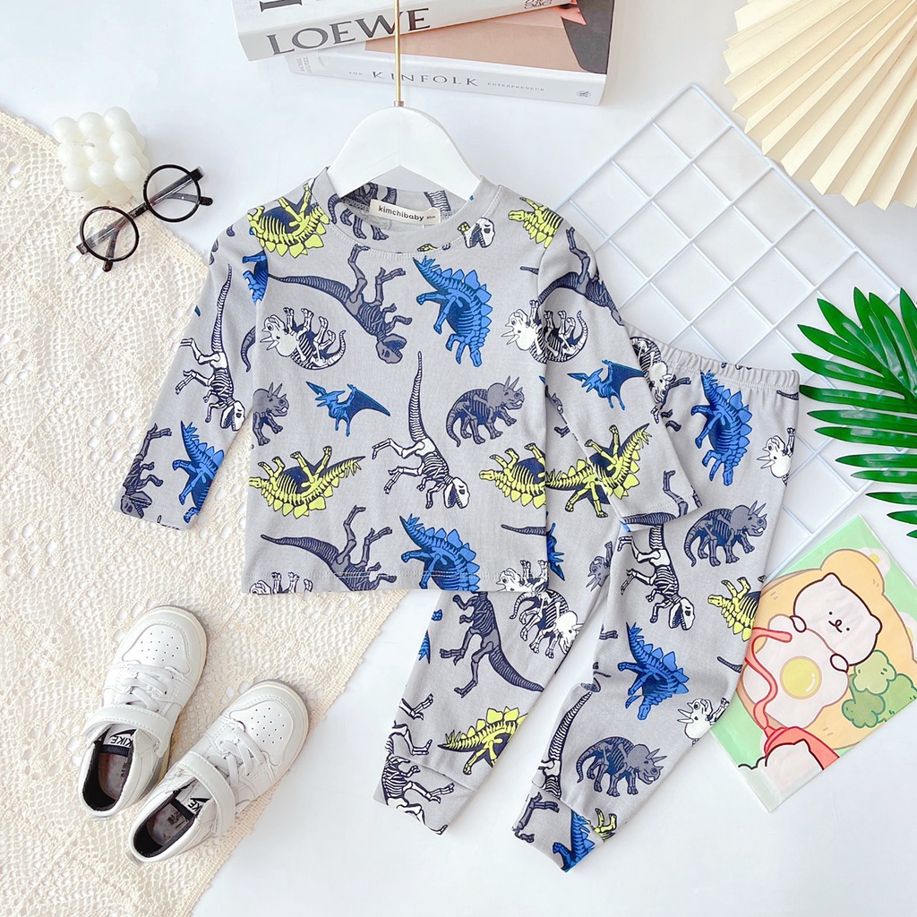 Bộ Dài Tay Cotton Borip Bé Trai Dư Xịn, Đồ Bộ Cho Bé Mặc Nhà Thu Đông MKMTD2220