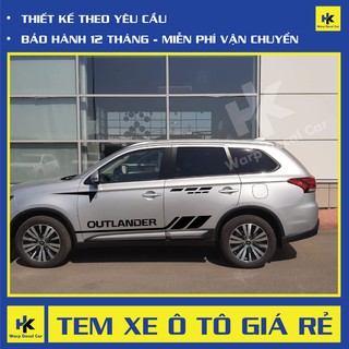 Tem xe Outlander dán 2 bên sườn - tem xe ô tô giá rẻ hà nội