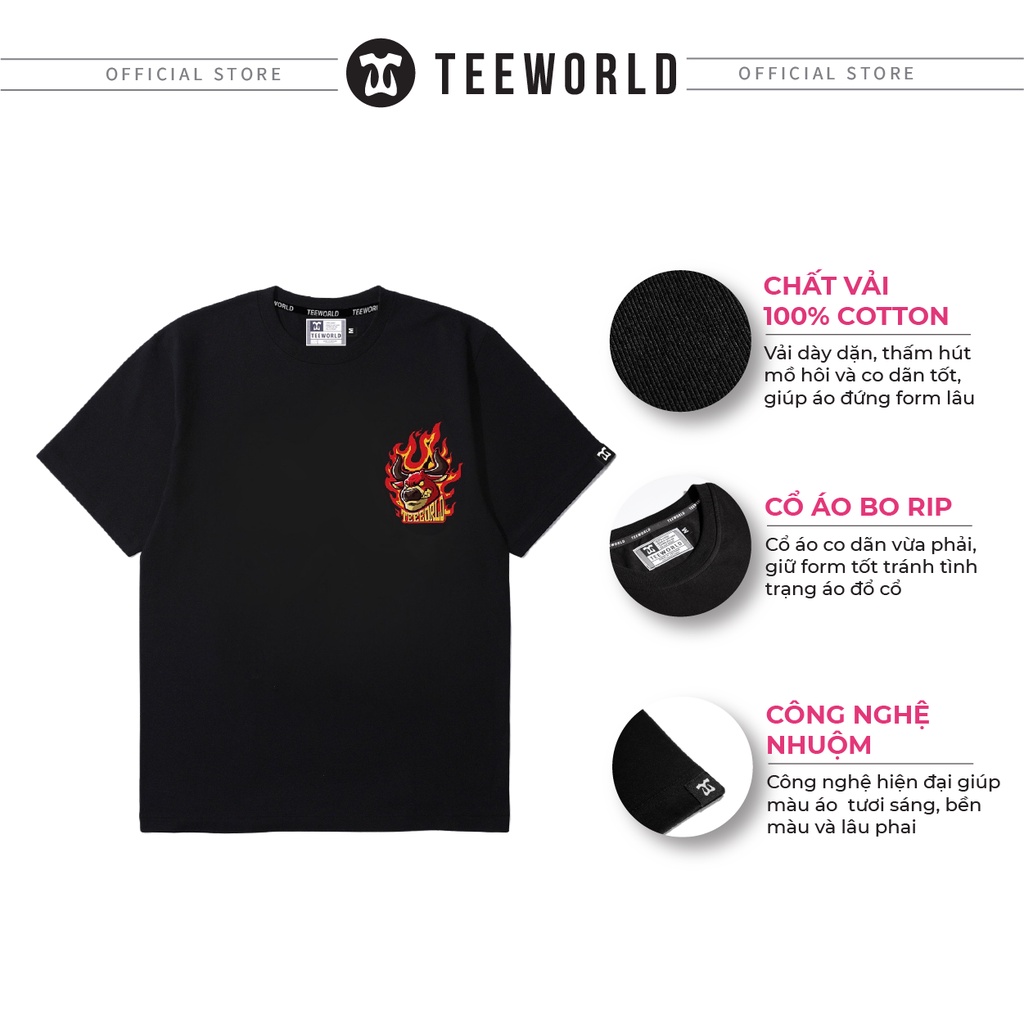 [Mã LTP50 giảm 50000 đơn 150000] Áo thun Teeworld's Ox T-shirt Nam Nữ Trắng Đen Form Rộng Unisex