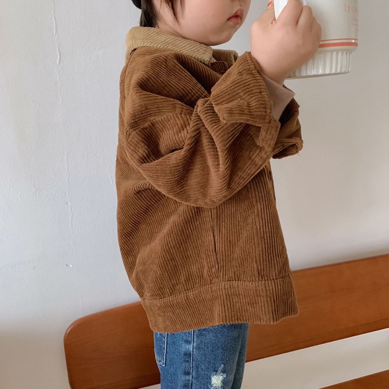 Áo khoác nhung gân cá tính cho bé A823