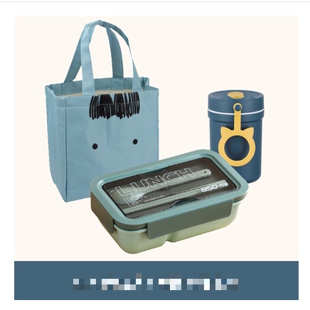 [Hàng Sẵn] Hộp Cơm Văn Phòng 1000ml Tặng Kèm Cốc Đựng Canh Và Muỗng Đũa Tiện Lợi chính hãng