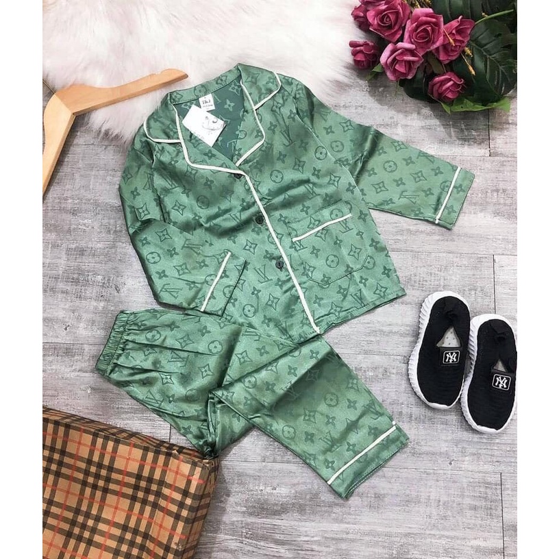 Bộ pizama dài tay chất lụa cho bé trai bé gái