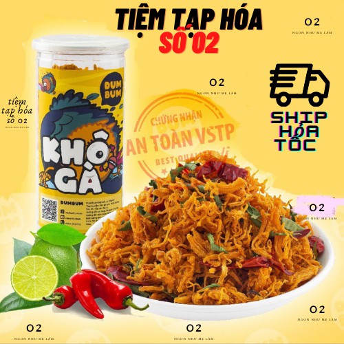 Khô gà lá chanh Tiệm Tạp Hóa Số 02 - Túi 300g -Đồ ăn vặt Hà Nội - Vừa Rẻ Ngon Như Mẹ Làm !