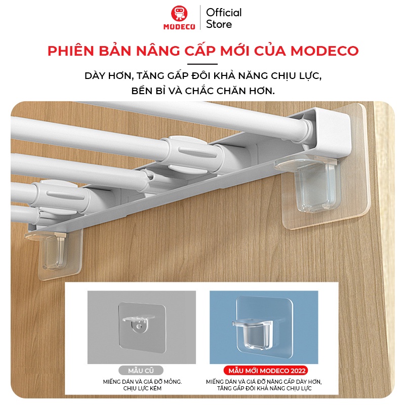 Miếng Dán Chốt Đỡ Kệ Cao Cấp Modeco - Ke Góc Chữ L Đỡ Kệ Gỗ Treo Tường, Đợt Tủ, Khung Tranh - Không Cần Khoan Đục