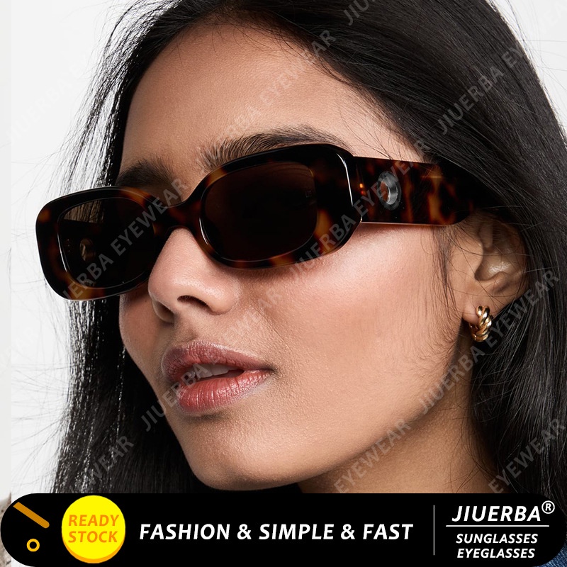 (JIUERBA) Kính Mát Thời Trang Phương Tây Gọng Oval Nhỏ Phong Cách Retro
