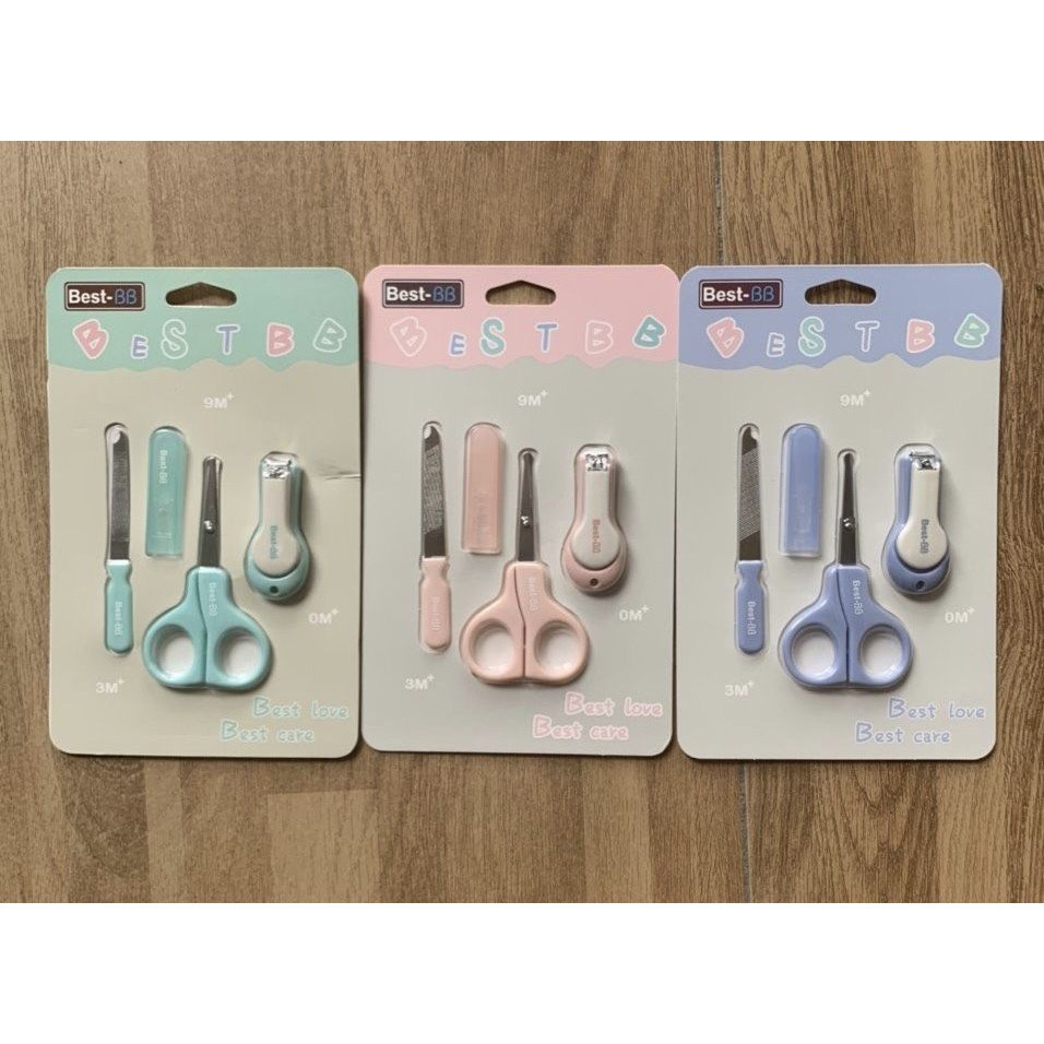 Bấm móng tay cho bé chống chảy máu nhẹ nhàng an toàn không gỉ Best BB bộ vỉ 4 món