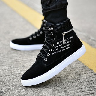 Giày sneaker cao cổ nam khóa cạnh