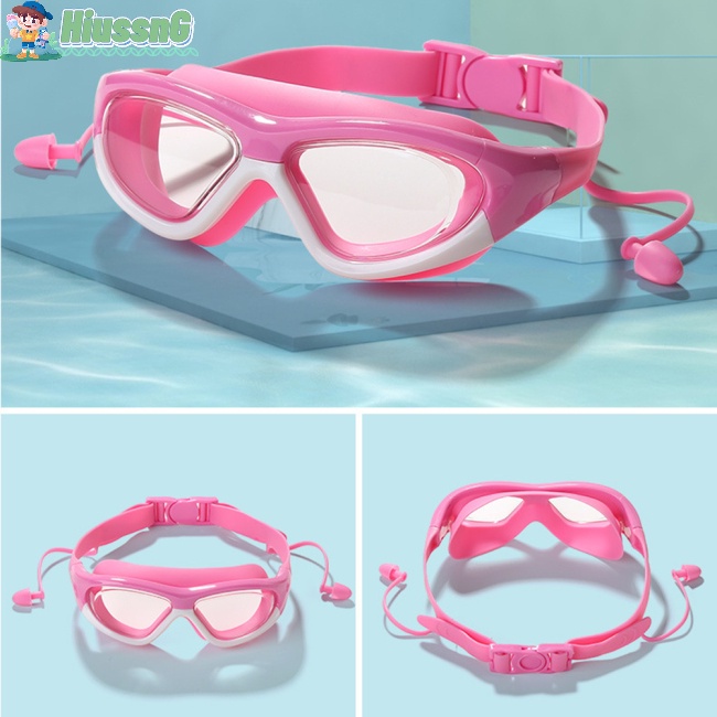 Kính Bơi Chống Thấm Nước Gây Sương Mù Kèm Nút Bịt Tai Tiện Dụng Cho Bé