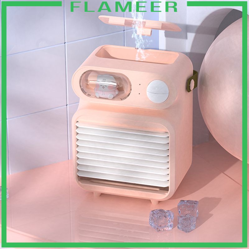 [FLAMEER]Air Conditioner Humidifier Fan 4000mAh with 150ml Ice Water Tank for Room