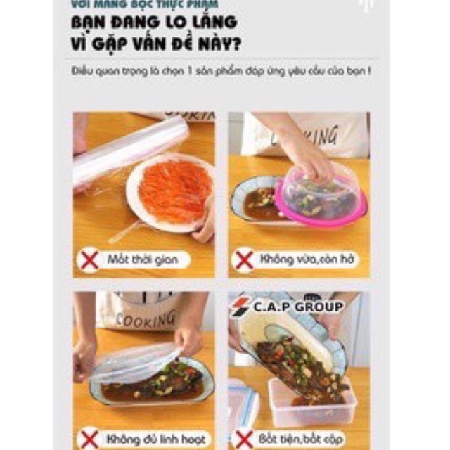 Set 100 cái màng bọc thực phẩm
