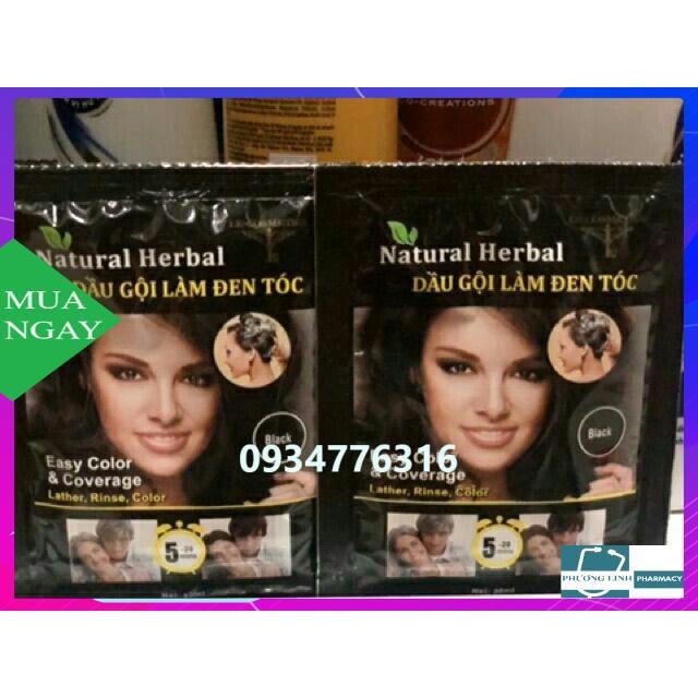GỘI LÀ ĐEN NATURAL HERBAL hộp 10 gói