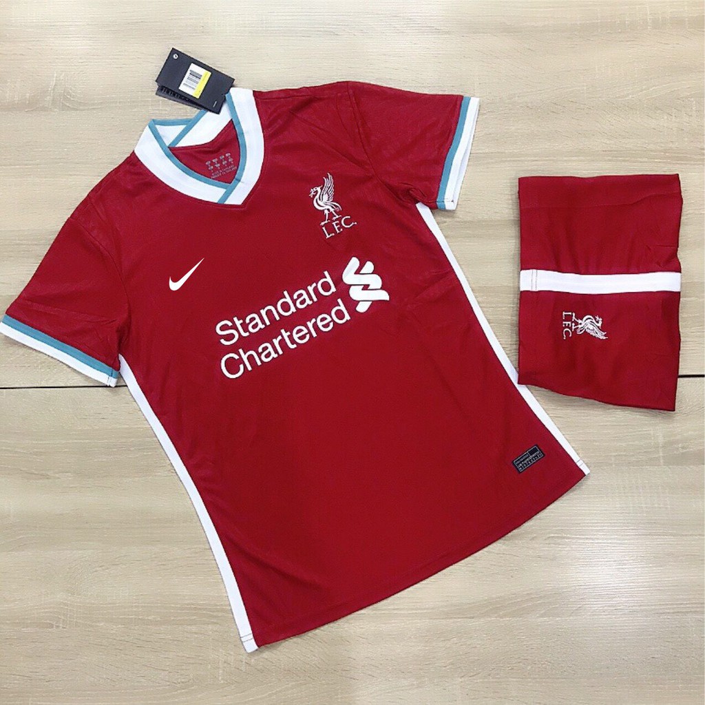 Bộ quần/áo thể thao, Bộ bóng đá giá sỉ Liverpool hàng Thái Lan 160K chất vải mềm mát mịn, thấm hút mồ hôi.