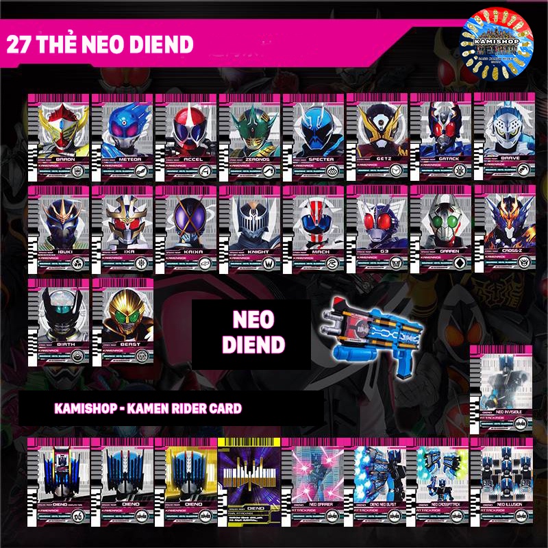 Thẻ bài Set 27 thẻ Neo Diend đọc trong NEO DECADE - NEO DIEND - Kamishop Kamen Rider Card
