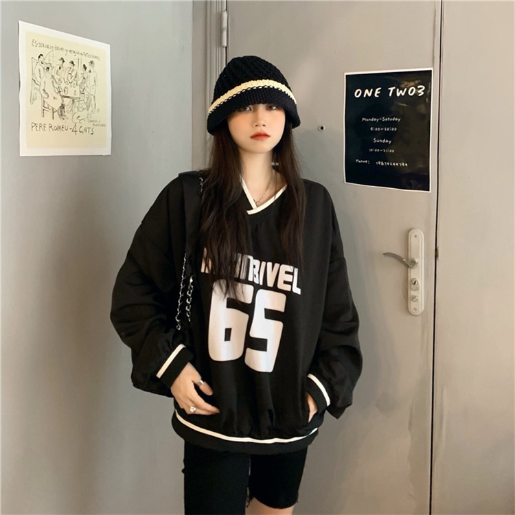 Áo Nỉ Cổ V Số 65 Cao Cấp,Áo Sweater Dáng Rộng Unisex | BigBuy360 - bigbuy360.vn