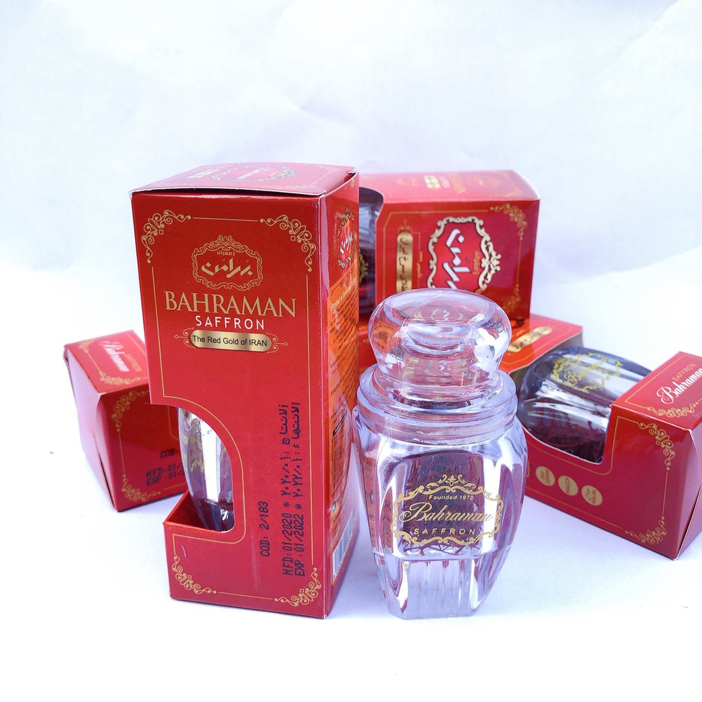 1gr Saffron Negin Full box Chính Hãng Thương Hiệu Bahraman/Nhụy Hoa Nghệ Tây Iran Loại Negin