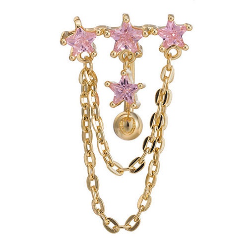 Khuyên rốn hình 4 ngôi sao đính đá thời trang cho nữ