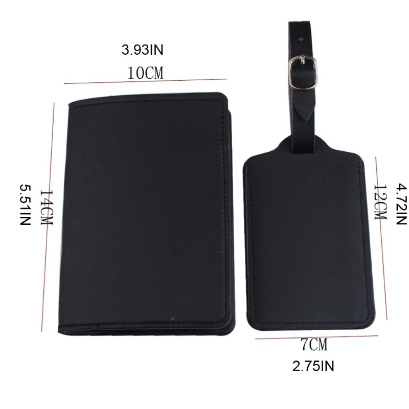 QQ Set 4 Bao Da PU Bọc Hộ Chiếu Thẻ Tên Hành Lý In Chữ Mr Mrs Cho Cặp Đôi