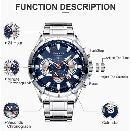 Đồng hồ thời trang nam Curren 8363 dây kim loại cao cấp | BigBuy360 - bigbuy360.vn