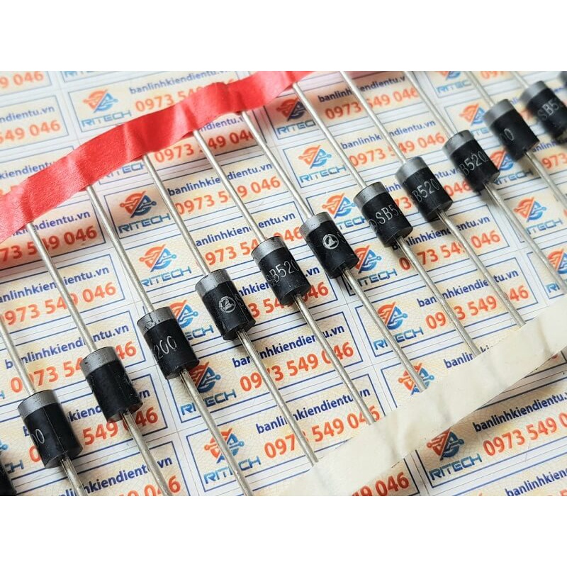 [Combo 20 chiếc]  Đi ốt SR 5200 SR5200 SB5200 Chỉnh Lưu 5A-200V chân cắm