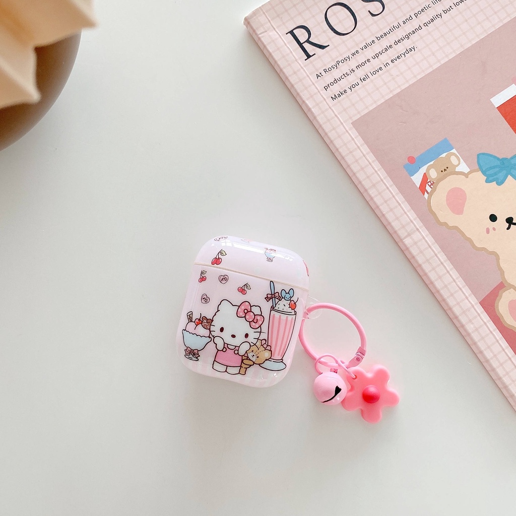 Vỏ Bảo Vệ Hộp Sạc Tai Nghe compatible AirPods3 / 3 Pro / 2Gen Hình Hello Kitty Xinh Xắn