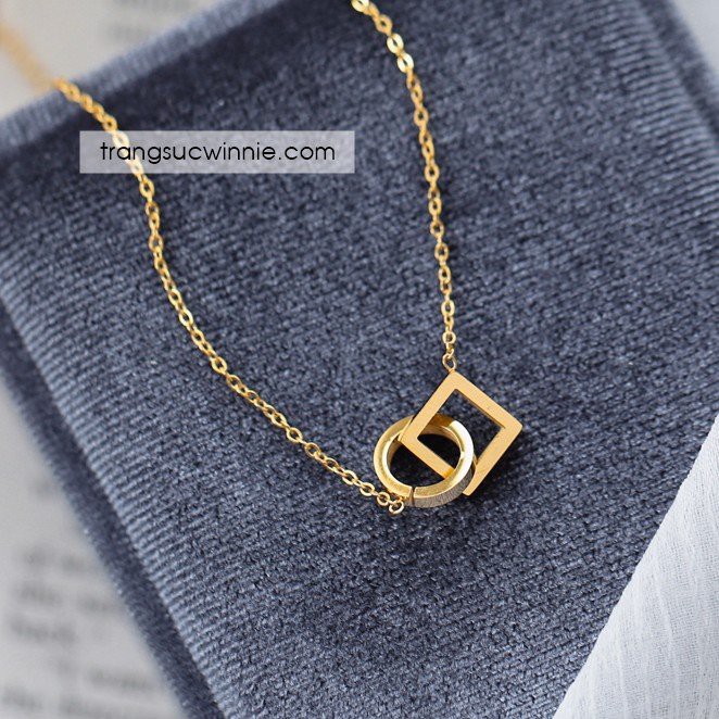 Dây chuyền nữ titan vuông tròn VG