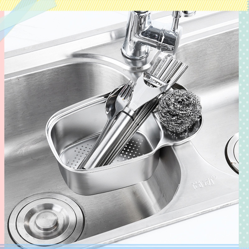 Giá Inox Gắn Bồn Rửa Chén Lọc Rác Tiện Dụng Cho Nhà Bếp
