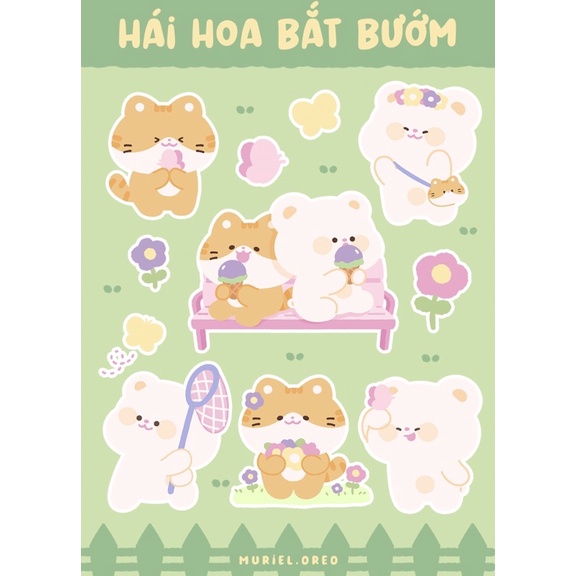 Hái hoa Sticker