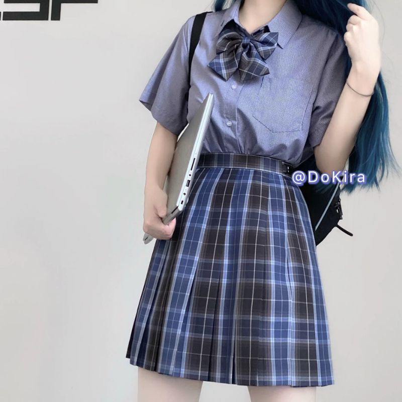 Váy JK xanh dương chính hãng siêu tôn da