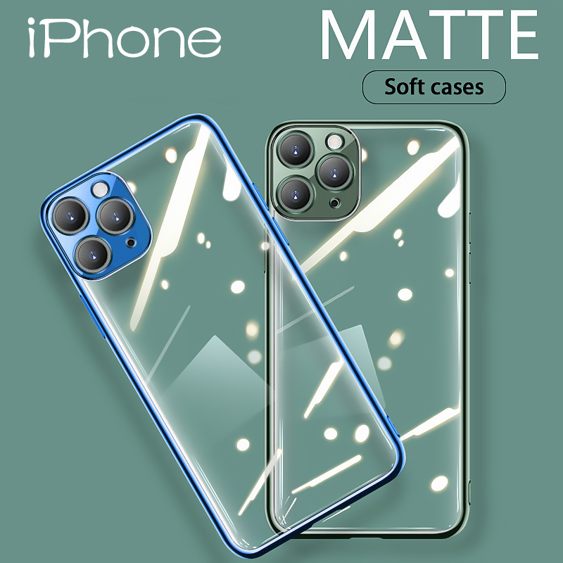 【Ready Stock】iPhone Case iPhone 11 Pro Max XR XS X 8 7 Plus 6S 6 Plating Bumper Clear Soft Case Cover