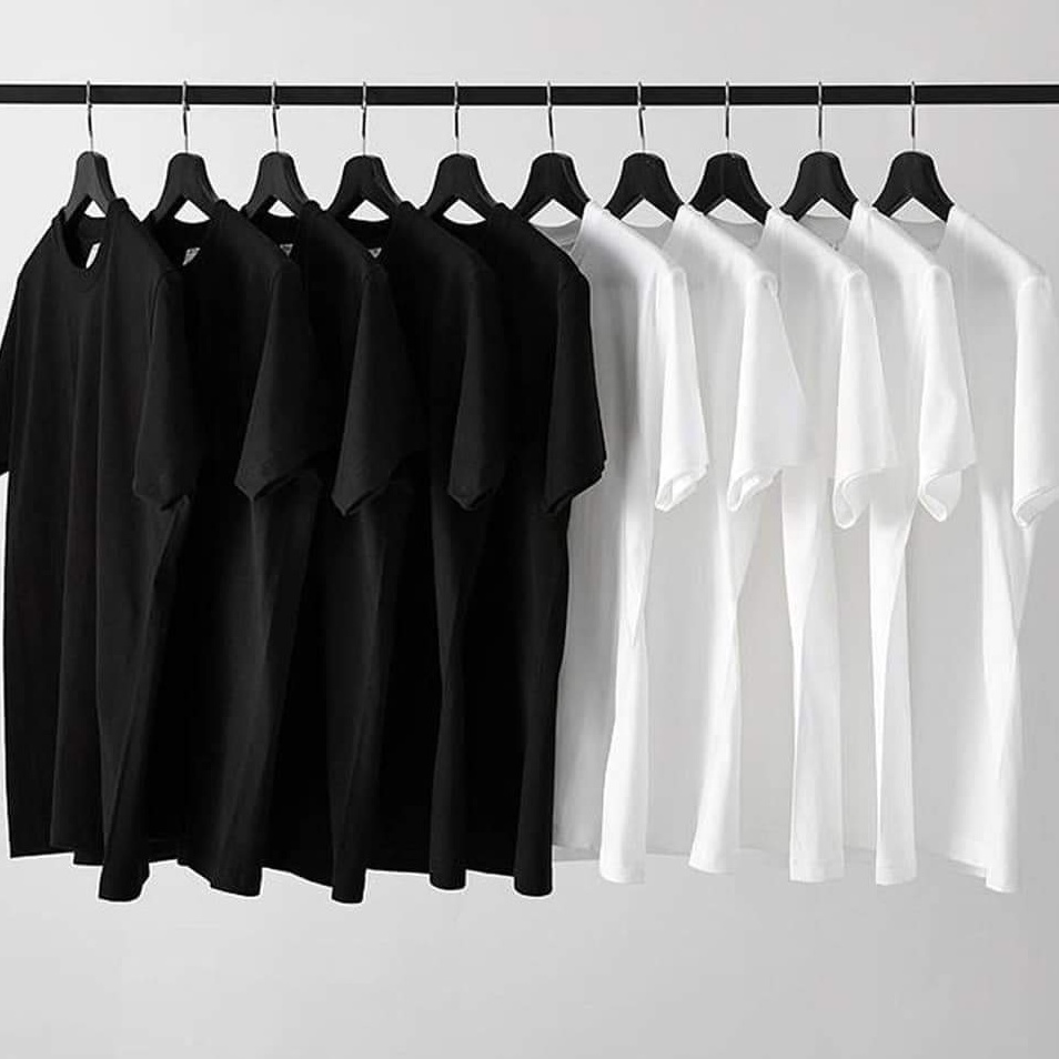 Áo phông thun nam tay lỡ form rộng unisex có cổ tròn chất cotton basic đẹp màu đen trắng FAVITI AT49 | BigBuy360 - bigbuy360.vn