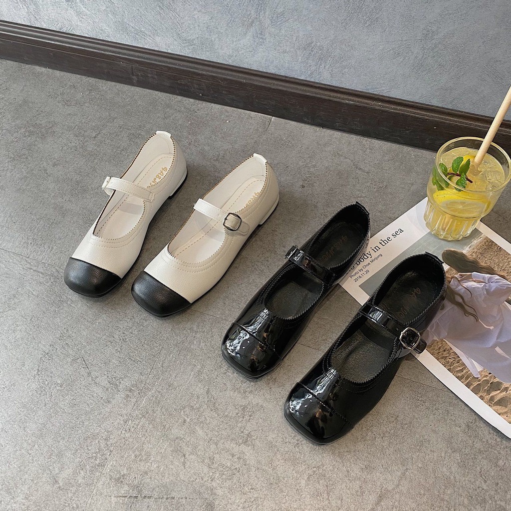 Giày Búp Bê Đế Bằng Phối Màu Sắc Mới Lạ Cho Nữ