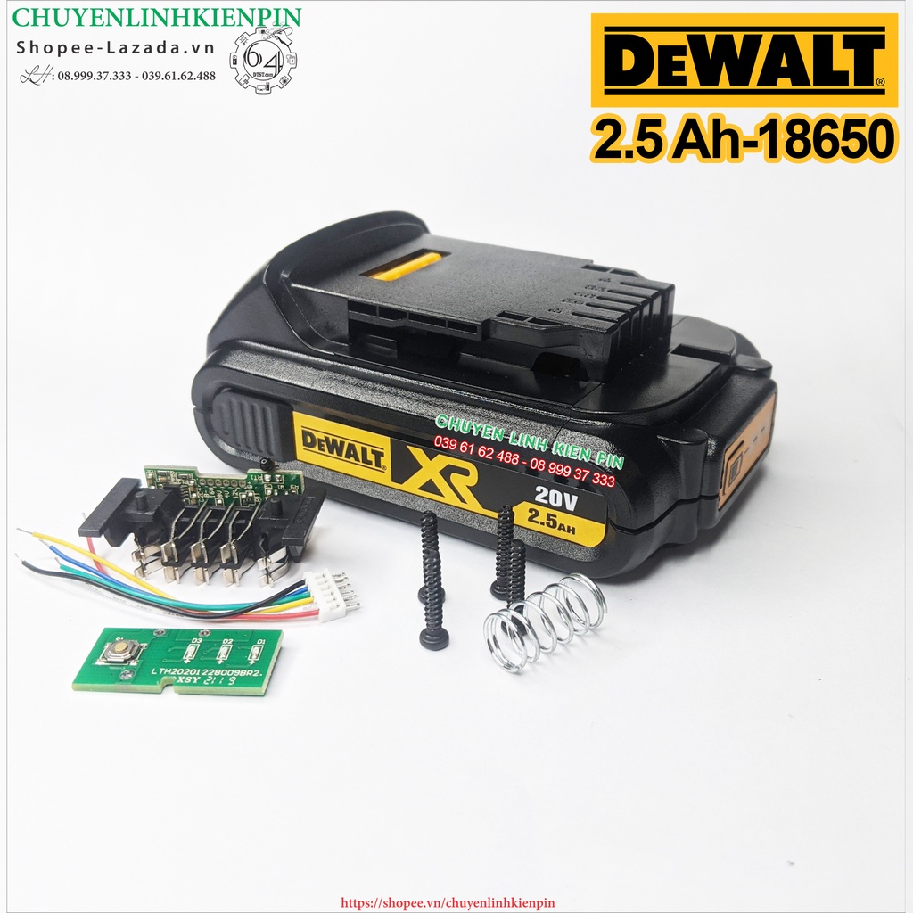 Vỏ mạch thay thế pin Dewalt 18V 20A 1 hàng cell, mạch nhận sạc zin ( BL64_290 )