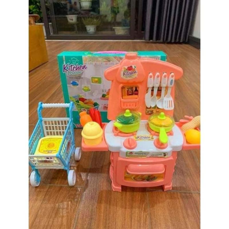 Bộ bếp nấu ăn kèm xe đẩy