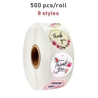 500 miếng dán thank you cuộn tròn