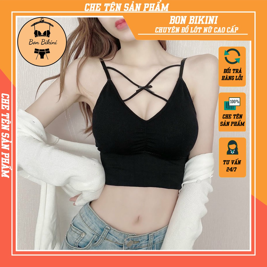 Áo Bra nữ 2 dây đan chéo thắt nơ hở lưng sexy quyến rũ