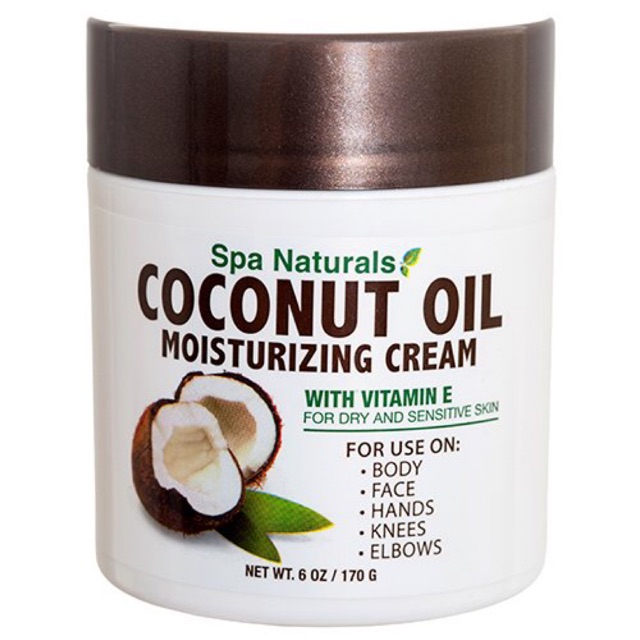 Kem dưỡng ẩm toàn thân Spa Naturals Coconut Oil Moisturizing Cream with vitamin E (170g)