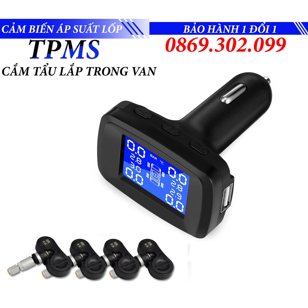 Cảm biến áp suất lốp TPMS Cắm tẩu (GẮN TRONG VAN)