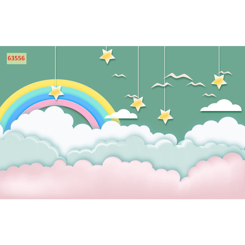 Tranh Dán Tường 3D Phòng Trẻ Em Hoạt Hình Ngộ Nghĩnh