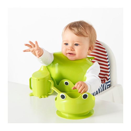 Bộ bát cốc ăn dặm hình ếch Ikea [ babyboo]